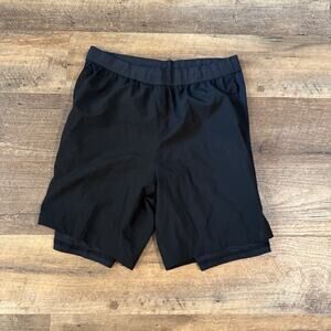 Skora Qwick Dry Running Shorts Men's Small Black 7” Inseam Built In Brief Lined